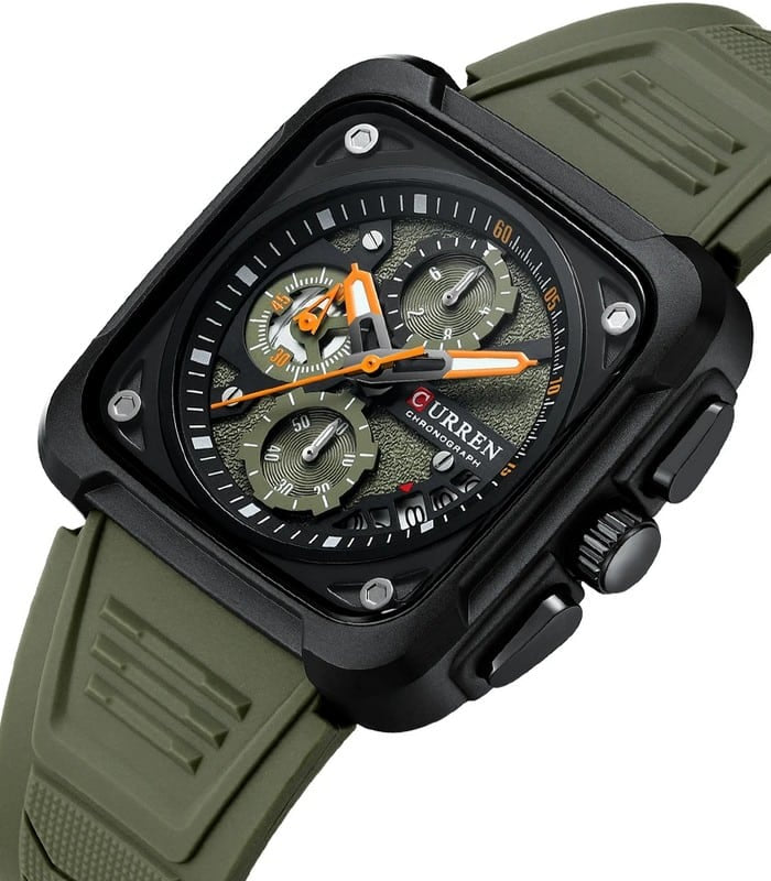 CURREN Top Brand Men's Watches Luxury Square Quartz Wrist Watch Original Waterproof Luminous Chronograph Watch for Men