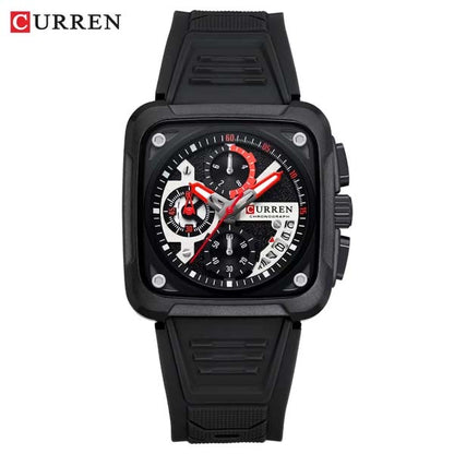 CURREN Top Brand Men's Watches Luxury Square Quartz Wrist Watch Original Waterproof Luminous Chronograph Watch for Men