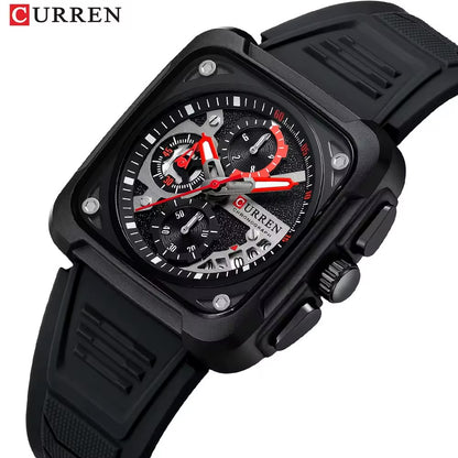 CURREN Top Brand Men's Watches Luxury Square Quartz Wrist Watch Original Waterproof Luminous Chronograph Watch for Men