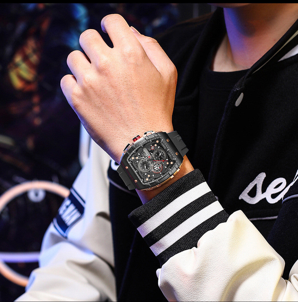 CURREN 8443 Fashion Waterproof Luminous Quartz Watches Business Silicone Band Sports Men Watch Wristwatch