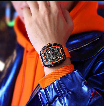 CURREN 8443 Fashion Waterproof Luminous Quartz Watches Business Silicone Band Sports Men Watch Wristwatch